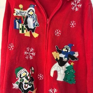 Bechamel vintage Christmas Jacket with Penguin Designs